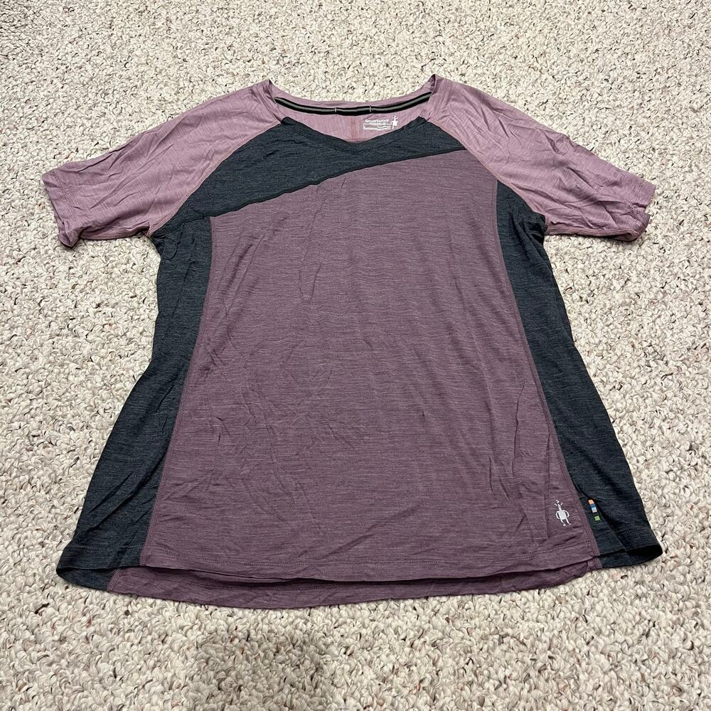 Smartwool Mountain Bike Short Sleeve Tee L Purple Merino Wool Gorpcore Outdoor